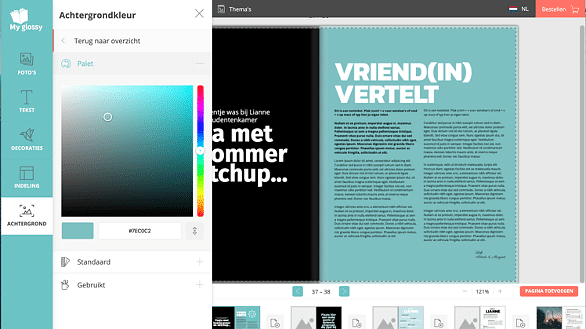 myglossy.nl_maak je eigen magazine_achtergrondkleur op beide pagina's aanpassen