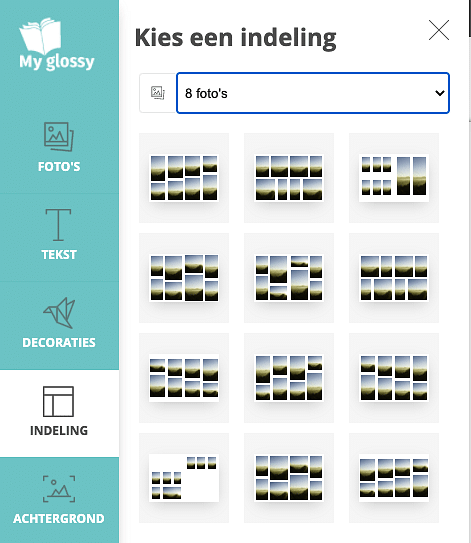 myglossy.nl_maak je eigen magazine_functie indelingen fotoblokken